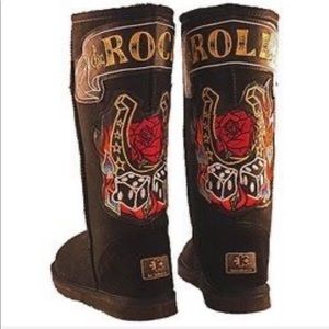 Ugg Rock Roll Appliqu Sheepskin Boots 